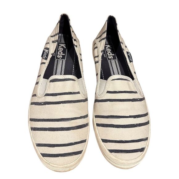 Keds blue and white striped canvas slip on Women’s size 7 - Picture 1 of 7